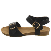 Refresh IE26 Women's Metallic Buckle Ankle Strap Flat Beach Sandal