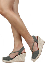 City Classified Women's Cap Toe Espadrille Wedge Sandal