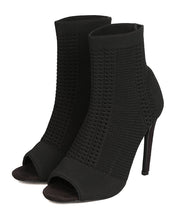 Cape Robbin GK04 Women Knitted Peep Toe Stiletto Sock Bootie