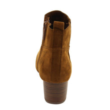 Breckelles GK54 Women Faux Suede Round Toe Chunky Heel Ankle Bootie