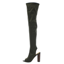 Cape Robbin CONNIE-1 Womens Lycra Over the Knee Thigh High Peep Toe Boots