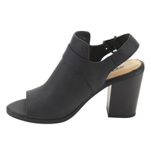 Soda Women's Slingback Stacked Chunky Heel Peep Toe Bootie