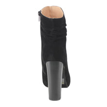 Chase & Chloe Ivy-1 Women's Ruched Zip High Stacked Heel Ankle Booties