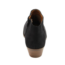 Soda Women's Round Toe Faux Suede Stacked Heel Western Ankle Bootie