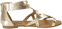 Breckelles Women's Ruby-61 Strappy Synthetic Flats Gladiator Back Zipper Sandals