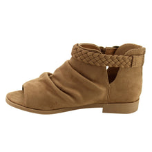 Soda Women's Brinley Braided Buckle Slouchy Peep Toe Bootie