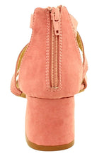 Refresh Footwear Women's Strappy Crisscross Front Zip Back Block Heel Sandal