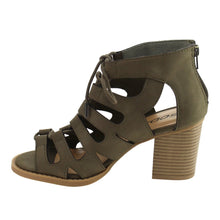 Soda Women's Cutout Zip Back Stacked Chunky Heel Bootie
