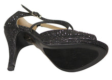 Bella Marie Shania-1 Women's peep toe rhinestone glitter crossing strap dance sandals
