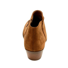 Soda Women's Round Toe Faux Suede Stacked Heel Western Ankle Bootie