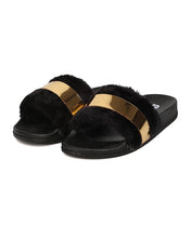 Women Metallic Band Furry Sandal - Casual, Home, Street - Fuzzy Slipper - GC60 By Cape Robbin