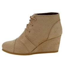 CITYCLASSIFIED REX-S Women's Comfort Lace Up Wedge Dress Ankle Booties