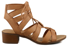 City Classified Mousse Strappy Lace Up Low Heel Sandal