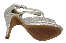 Bella Marie Shania-1 Women's peep toe rhinestone glitter crossing strap dance sandals