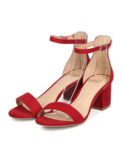 Women Faux Suede Chunky Heel Sandal - Dressy, Minimal, Everyday - Ankle Strap Pump - GC41 By Wild Diva