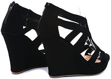 Women's Strappy Open Toe Platform Wedge