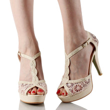 Top Moda Hy-5 Open Toe Crochet High Heel Sandals