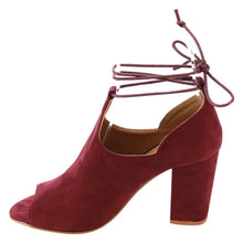 Betani Jillian-6 Women's Lace Up Side Cutout Block Heel Ankle Booties