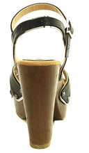 Refresh Footwear Women's Snake Print Metallic Crisscross Platform Sandal