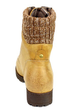 Refresh Women's Wynne-07 Knit Cuff Lace Up Combat Winter Boot