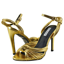 Cape Robbin Alza 38 Womens Metallic Knotted Open Toe Heel