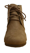 Cambridge Select Women's Lace Up Wedge High Heel Ankle Boot