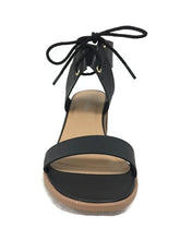 City Classified Women's Dress Sandal Chunky Heel Over Toe & Ankle Wrap Tie Front Strap