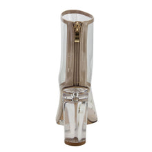 X2B FG97 Women's Ankle High Peep Toe Lucite Heel Bootie Sandals