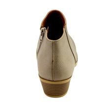 Soda Women's Round Toe Faux Suede Stacked Heel Western Ankle Bootie