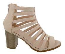 Top Moda Women's Cutout Zip Back Stacked Chunky Heel Sandal