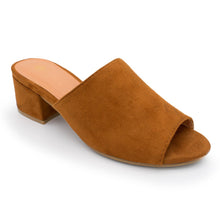 Nature Breeze - Women's Open Toe Chunky Heel Suede Slide Sandals Shoes, Trendy Shoes 4 Her