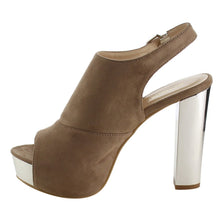 Reneeze AF75 Women's Platform Slingback Ankle Strap Metallic Block Heels