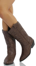 Soda Women's Reno Western Cowboy Pointed Toe Knee High Pull On Tabs Boots