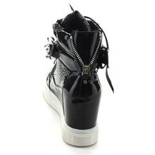 Nature Breeze Frontrunner-01 Women's High Top Lace-Up Zip Hidden Wedge Sneaker