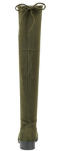 Forever Link Womens Over Knee High Drawstring Tie Lace Up Chunky Thick Heel Boots