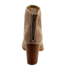 Chase & Chloe EC48 Women's Laser Cut Out Back Zipper Mid Stacked Ankle Booties