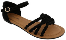 Top Moda Women's Braided Strappy Flat Sandal