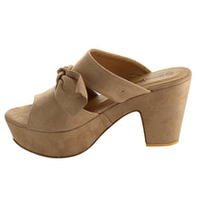 Nature Breeze FI10 Women's Slip On Peep Toe Knotted Platform Mule Sandals