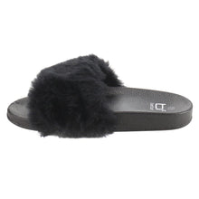 Betani Womens Farah-1 Furry Slide Sandals