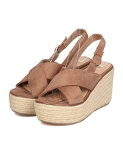 Women Faux Suede Espadrille Sandal - Dressy, Versatile, Casual, Everday Wear - Platform Wedge Sandal - GB99 By Betani
