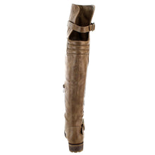 NATURE BREEZE FE58 Women's Buckle Strap Ribbed Over The Knee Riding Boots