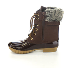 Nature Breeze Duck-01 Women's Chic Lace Up Buckled Duck Waterproof Snow Boots
