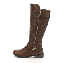 Forever Link Women's Mango-21 Quilted Zipper Accent Riding Boots