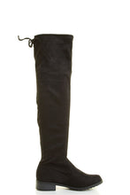 Forever Link Womens Over Knee High Drawstring Tie Lace Up Chunky Thick Heel Boots