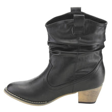 Refresh AD43 Women's Western Cowgirl Pull On Block Heel Slouchy Ankle Booties