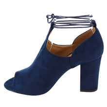 Betani Jillian-6 Women's Lace Up Side Cutout Block Heel Ankle Booties
