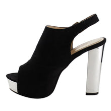 Reneeze AF75 Women's Platform Slingback Ankle Strap Metallic Block Heels