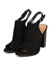 Women Faux Suede Slingback Mule - Dressy, Work, Event - Blcok Heel Sandal - GC24 By Betani