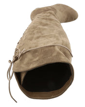 Top Moda Women's Over the Knee Drawstring Back Lace Stacked Block Heel Boot