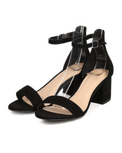 Women Faux Suede Chunky Heel Sandal - Dressy, Minimal, Everyday - Ankle Strap Pump - GC41 By Wild Diva